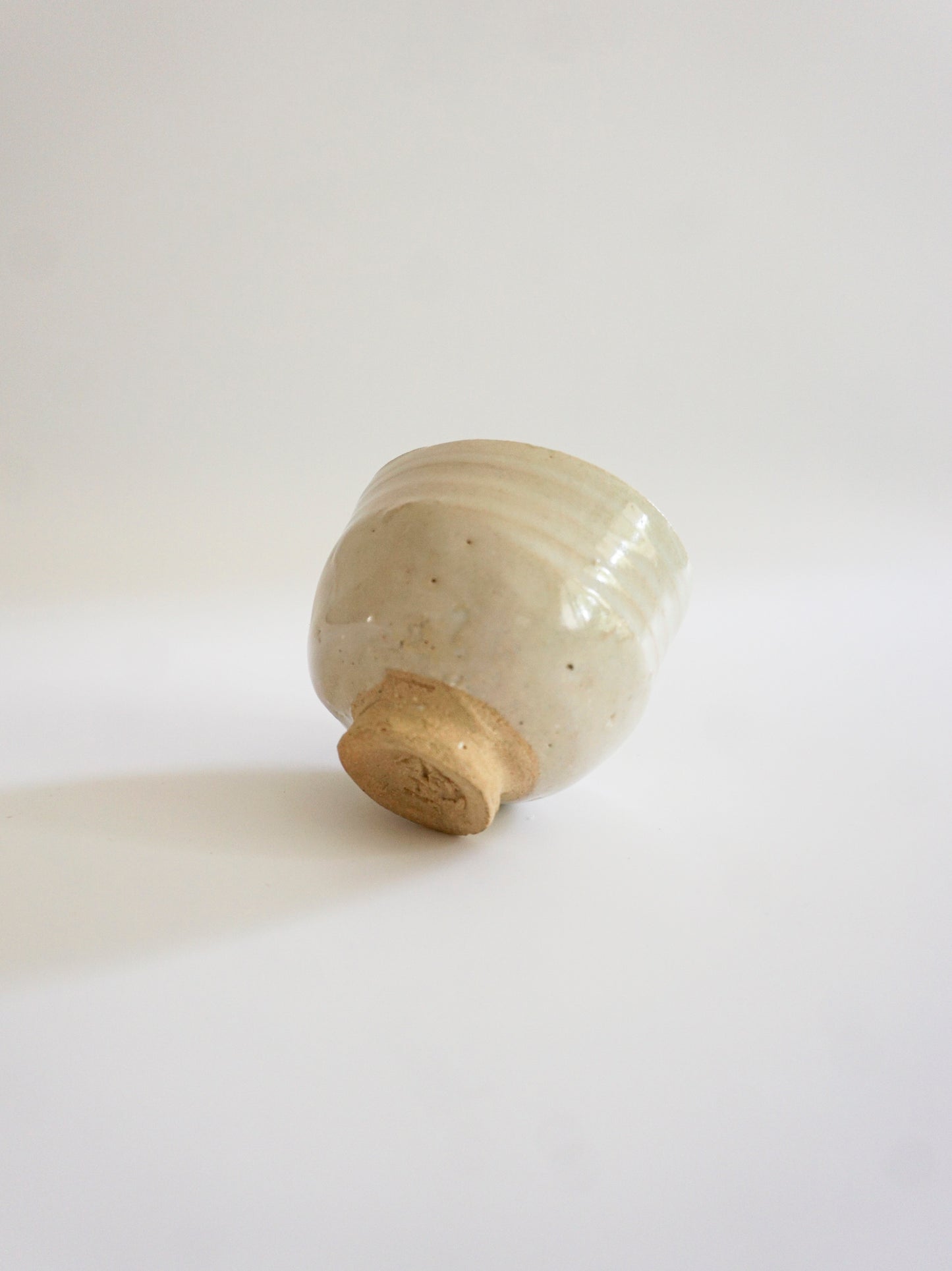 Vintage Tea Cup – White Glaze, Oval Form