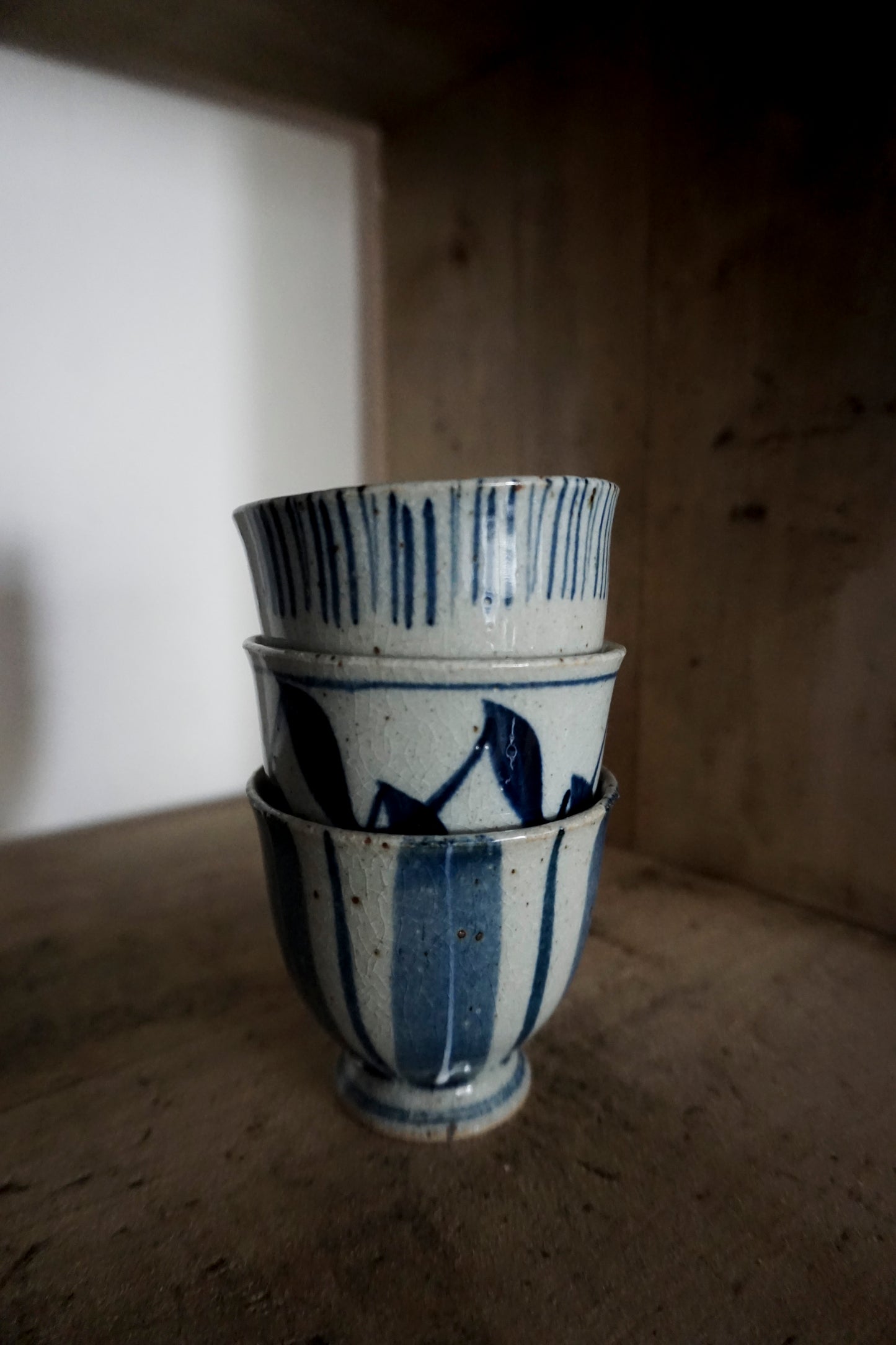 Set of 5 Cups (Sometsuke/Ten Kiln)