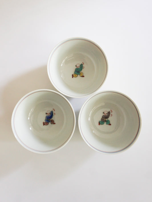 3 Set of Rice Bowls (Kutani ware/Karako motif)
