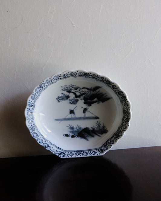 Vintage Small Plate – Landscape Motif, Inban