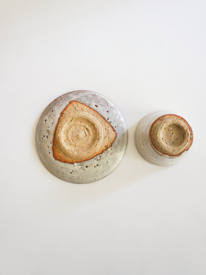 Cup & Saucer (Hagi ware/Shōkeian Kiln)