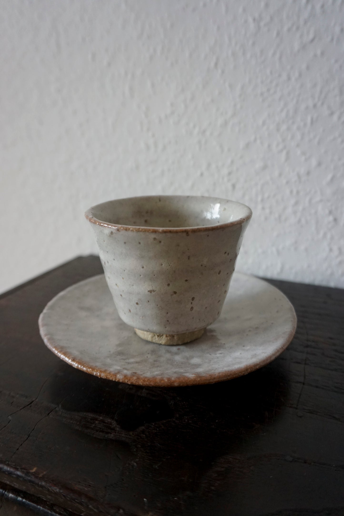 Cup & Saucer (Hagi ware/Shōkeian Kiln)