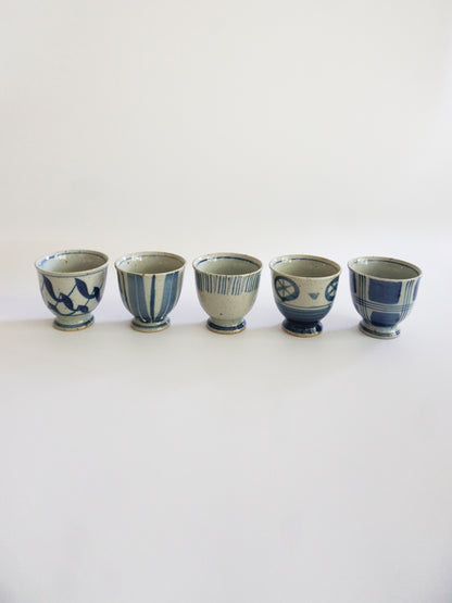 Set of 5 Cups (Sometsuke/Ten Kiln)