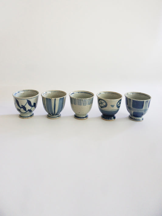 Set of 5 Cups (Sometsuke/Ten Kiln)