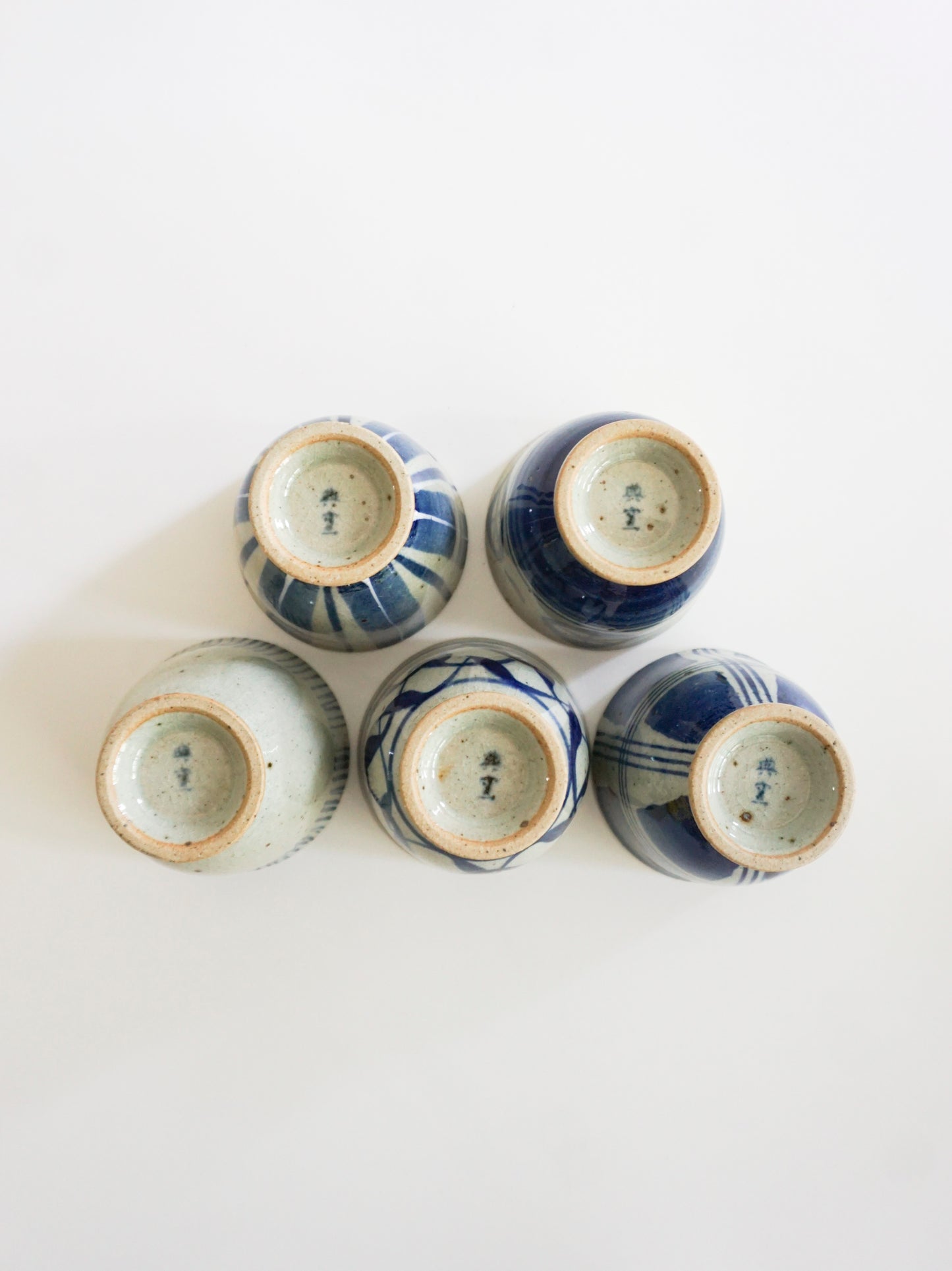 Set of 5 Cups (Sometsuke/Ten Kiln)