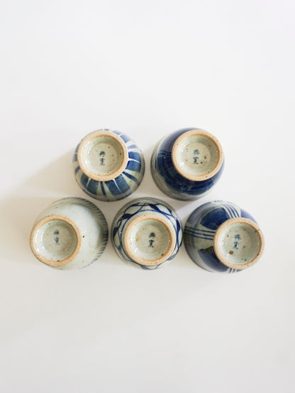 Set of 5 Cups (Sometsuke/Ten Kiln)