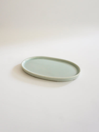 Oval Plate (Seto ware/Celadon)