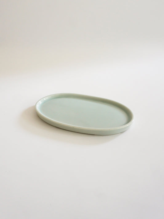 Oval Plate (Seto ware/Celadon)