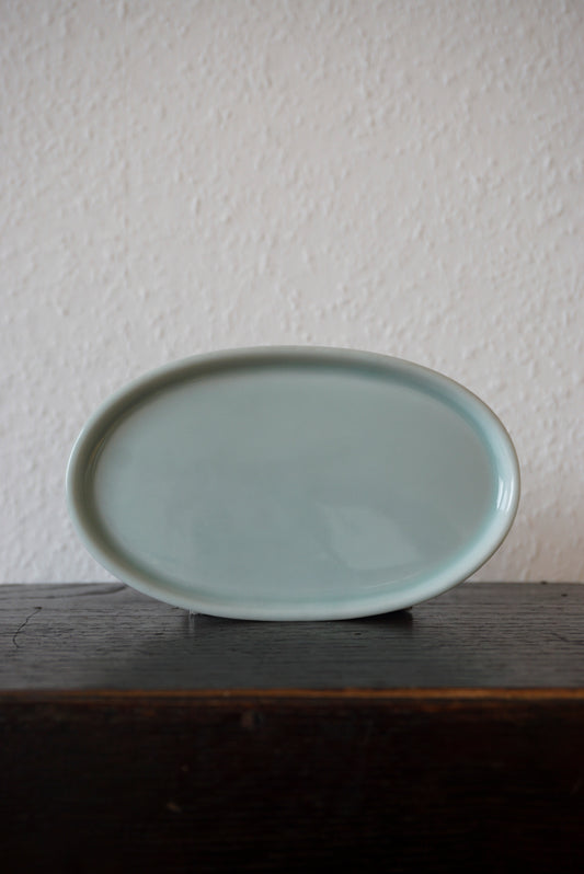 Vintage Oval Plate – Seto Ware, Celadon