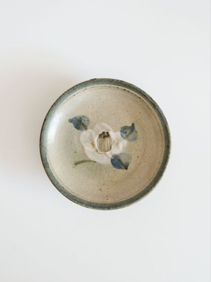 Vintage Small Plate – Mashiko Ware, Camellia