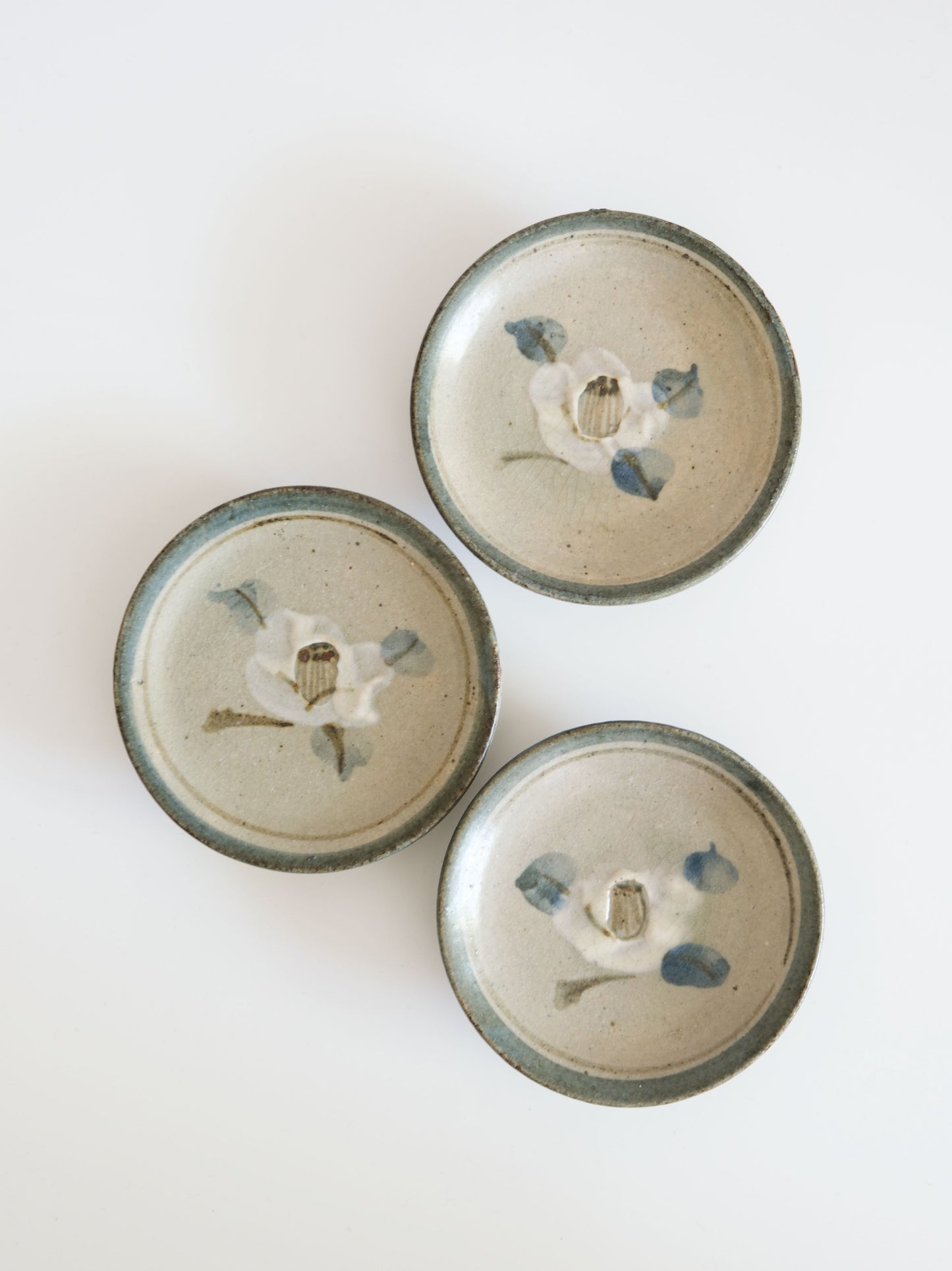 Vintage Small Plate – Mashiko Ware, Camellia