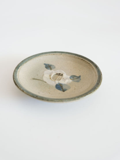Vintage Small Plate – Mashiko Ware, Camellia