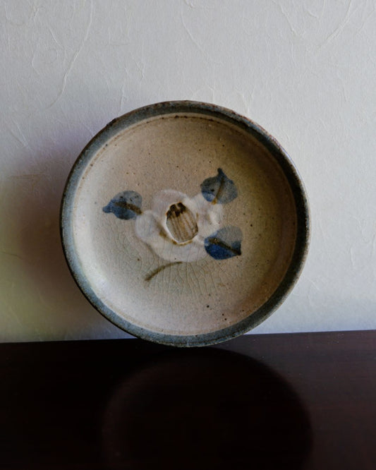 Vintage Small Plate – Mashiko Ware, Camellia