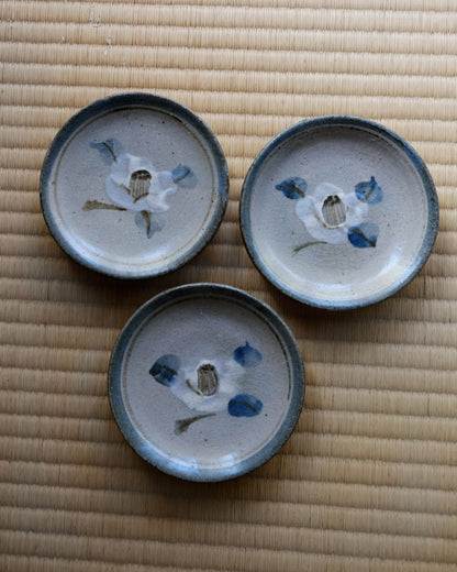 Vintage Small Plate – Mashiko Ware, Camellia