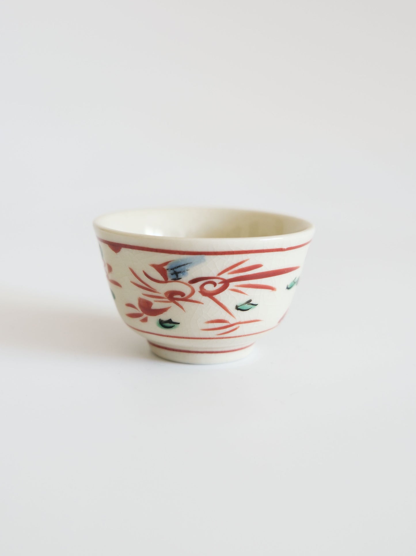 Vintage Tea Cup – Kutani Ware, Red Painted