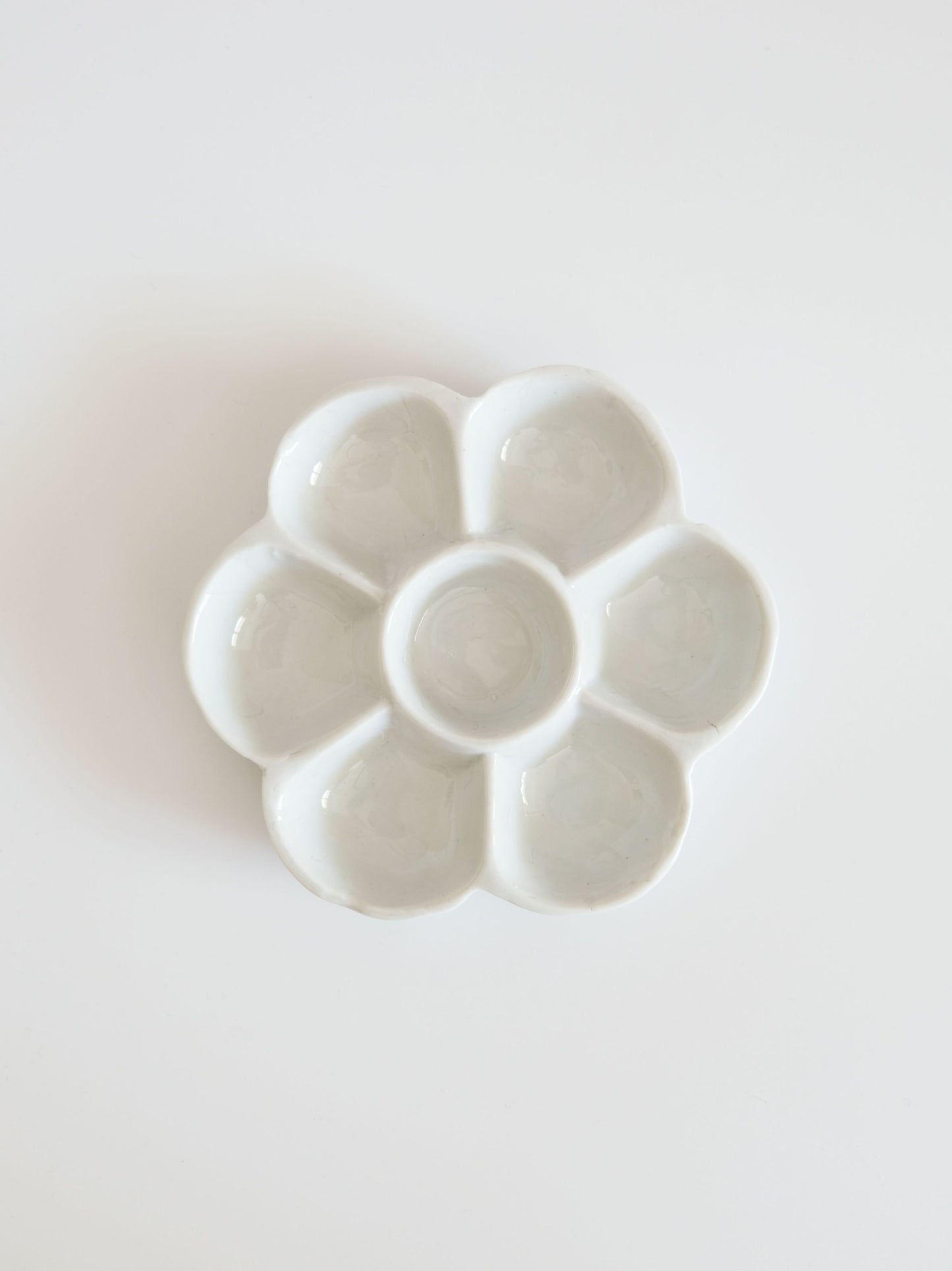 Vintage Small Plate – White Porcelain, Plum Shape