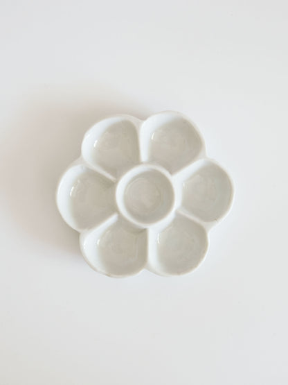 Vintage Small Plate – White Porcelain, Plum Shape