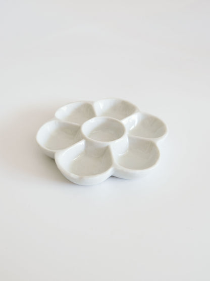 Vintage Small Plate – White Porcelain, Plum Shape