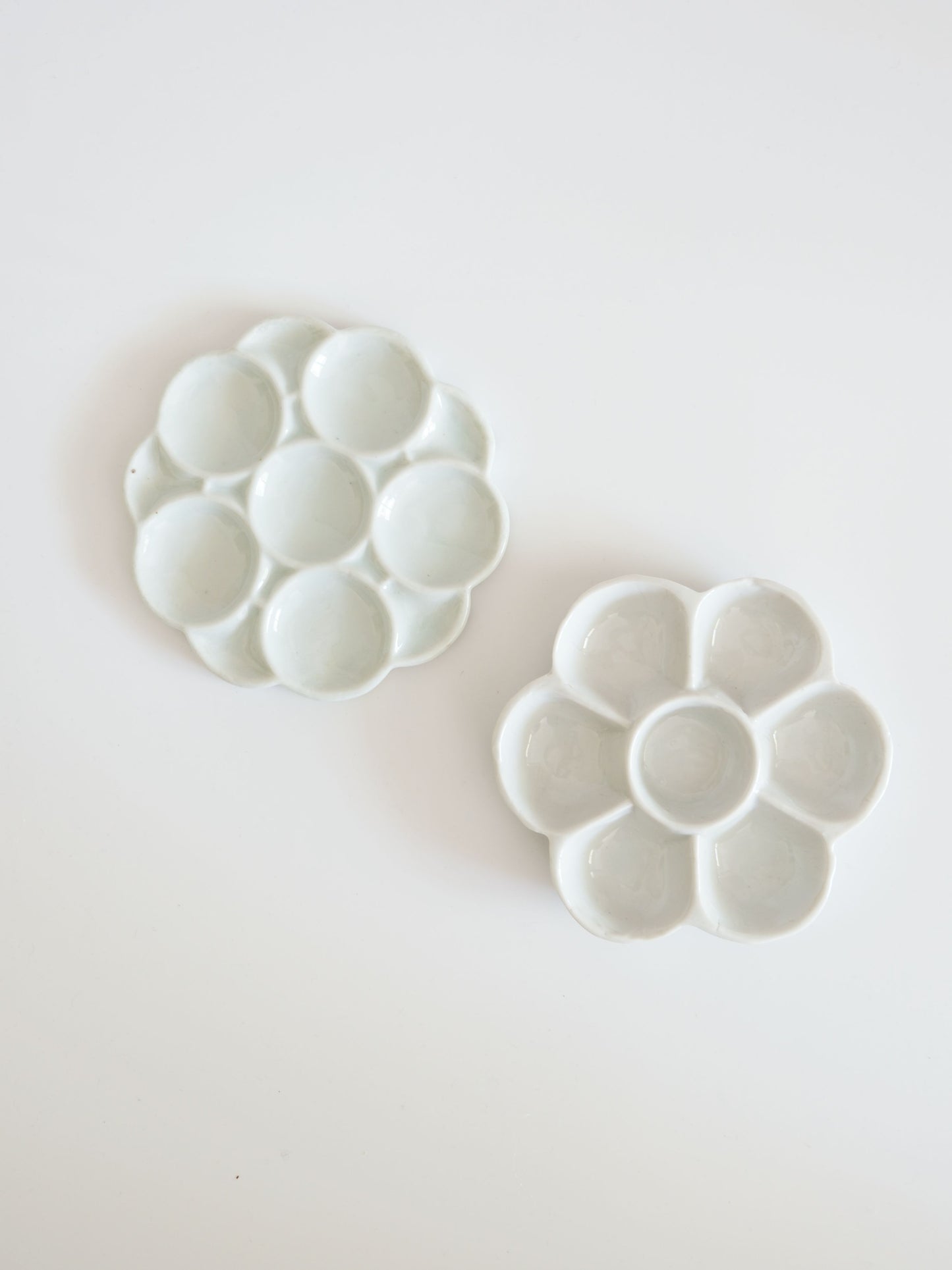 Vintage Small Plate – White Porcelain, Plum Shape