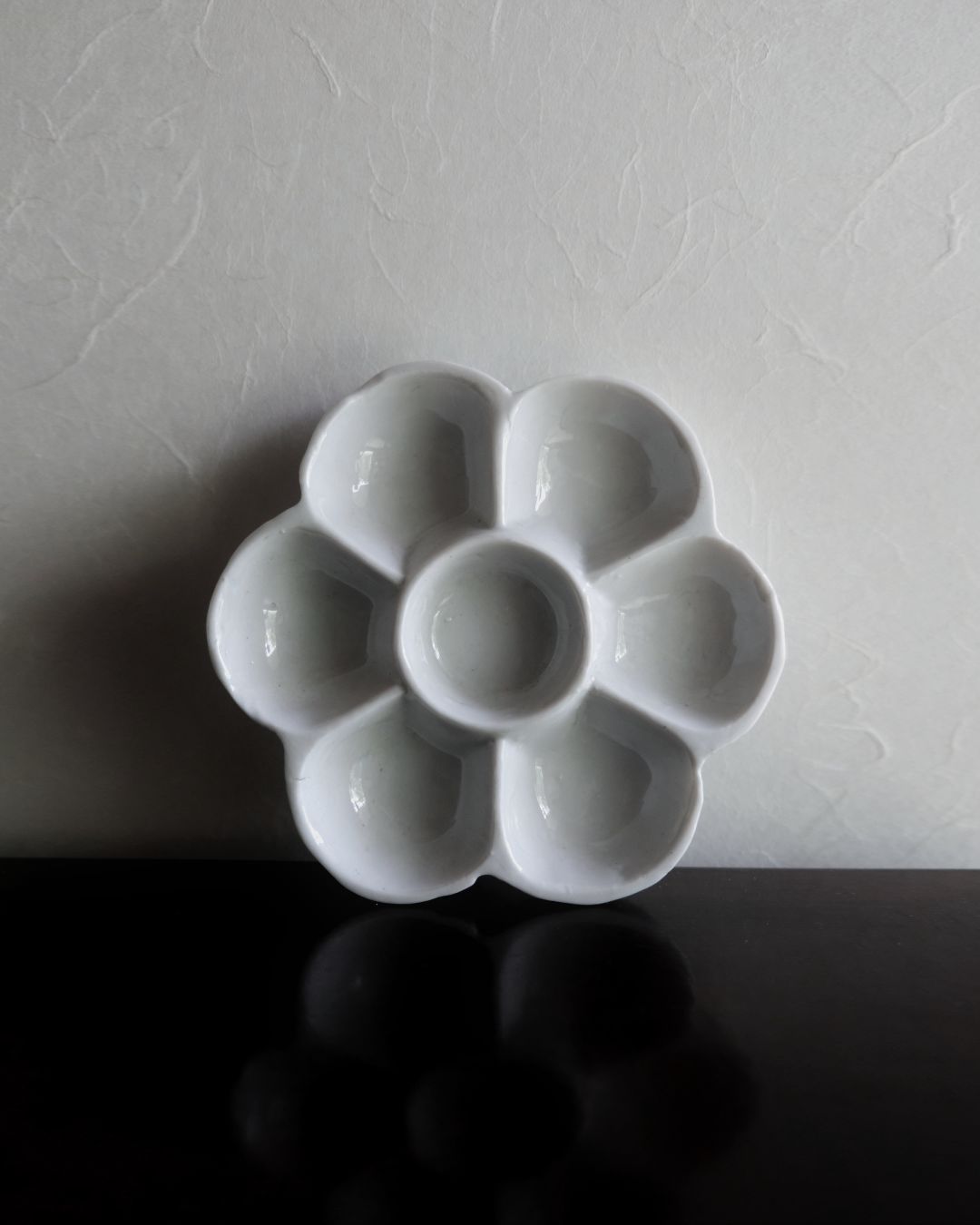 Vintage Small Plate – White Porcelain, Plum Shape
