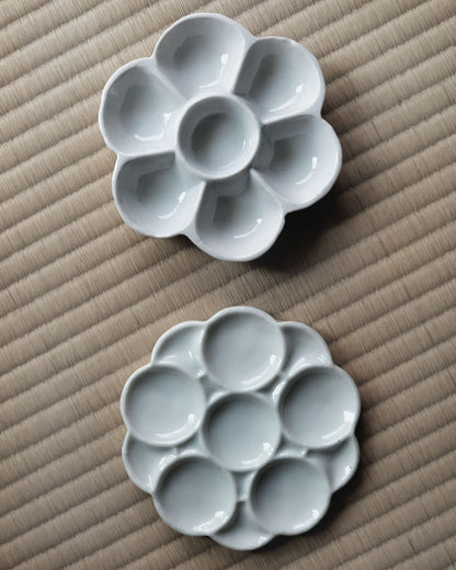 Vintage Small Plate – White Porcelain, Plum Shape