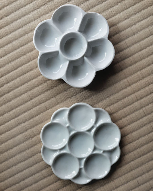 Vintage Small Plate – White Porcelain, Plum Shape