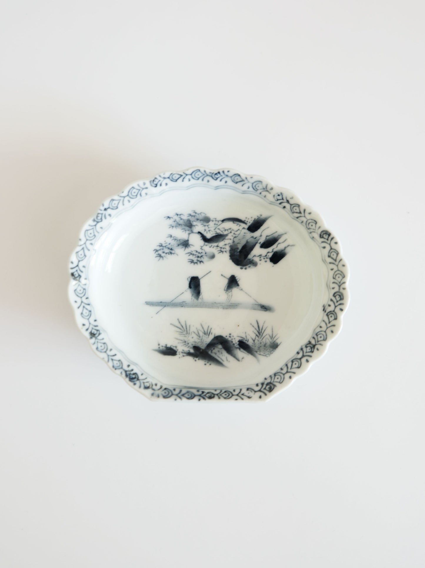 Vintage Small Plate – Landscape Motif, Inban