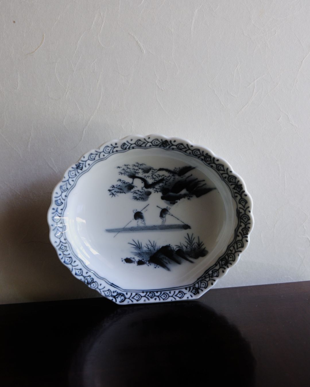 Vintage Small Plate – Landscape Motif, Inban