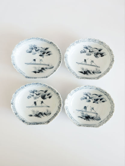Vintage Small Plate – Landscape Motif, Inban