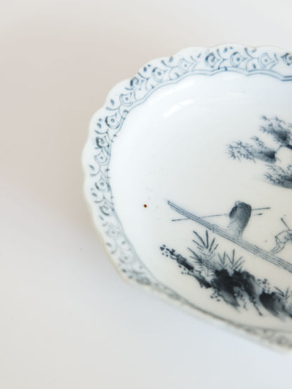 Vintage Small Plate – Landscape Motif, Inban