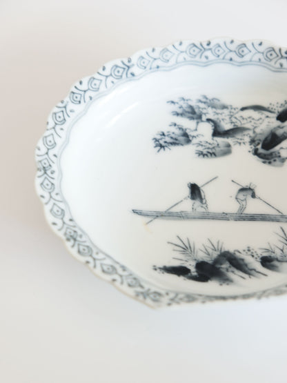 Vintage Small Plate – Landscape Motif, Inban