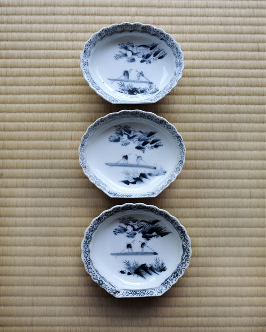 Vintage Small Plate – Landscape Motif, Inban